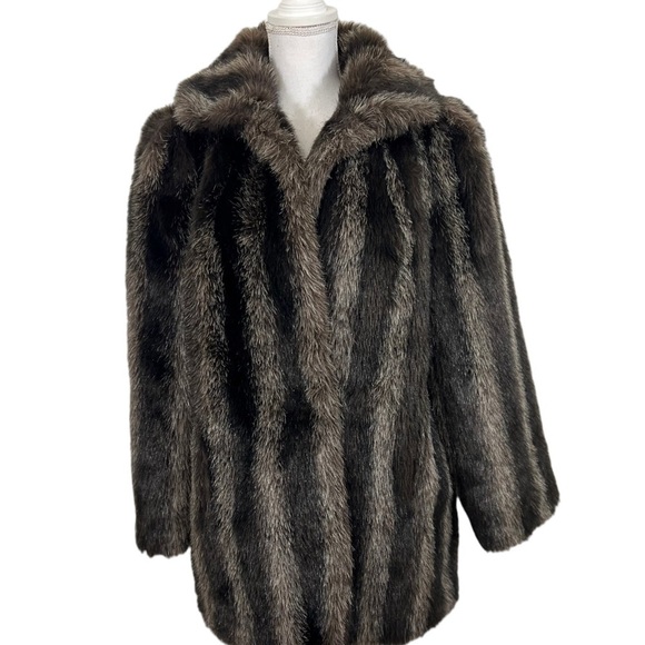 Jordache Jackets & Blazers - Vintage Jordache Faux Fur Lined Heavy Coat Jacket Glam Retro M/L